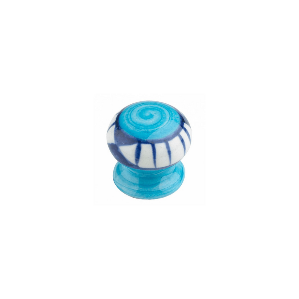 Black Country Metal Works "Cyan Shores" Ceramic Cupboard Knob 31mm