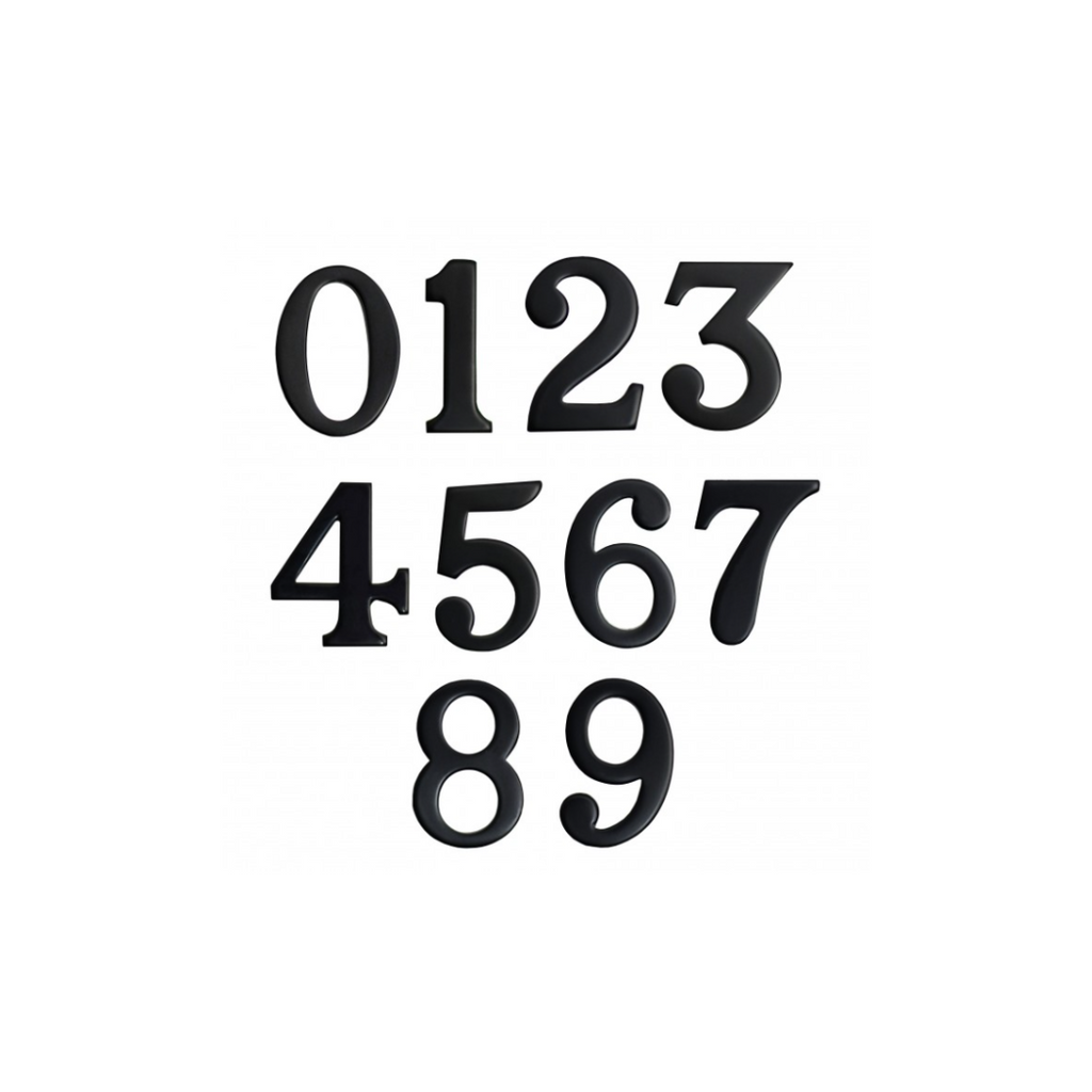 Black Country Metal Works 2" Self Adhesive Number 1-9  Black Coated