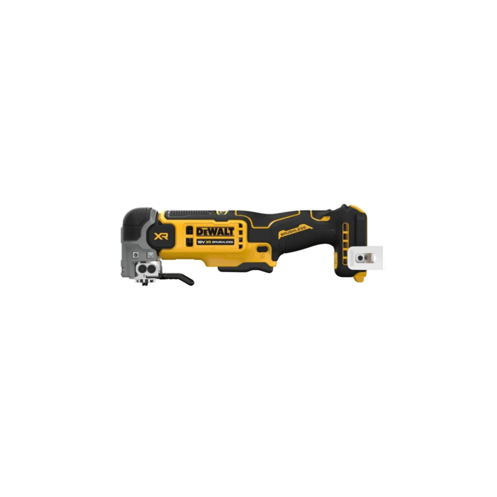 DeWalt XR cordless reciprocating saw with a silver metal blade attachment, shown in profile against a solid white background.