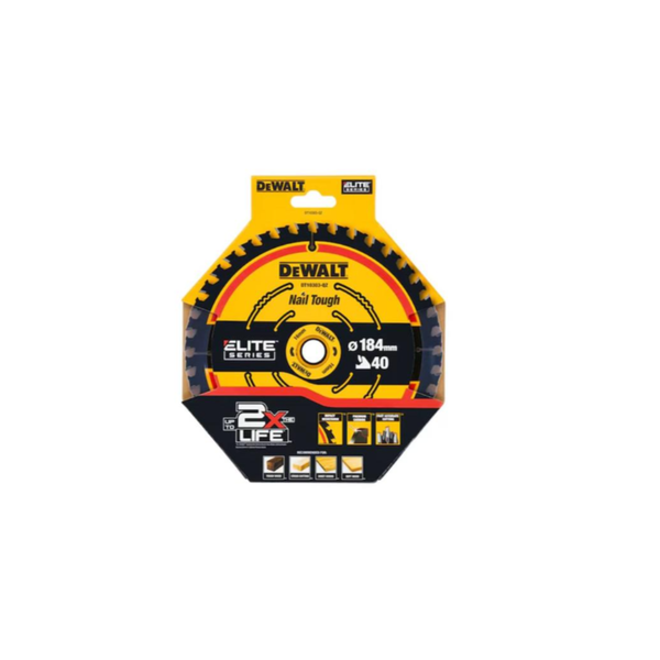 Dewalt DT10303-QZ Elite Series Circular Saw Blade 184mm x 16mm x 40T Packaging