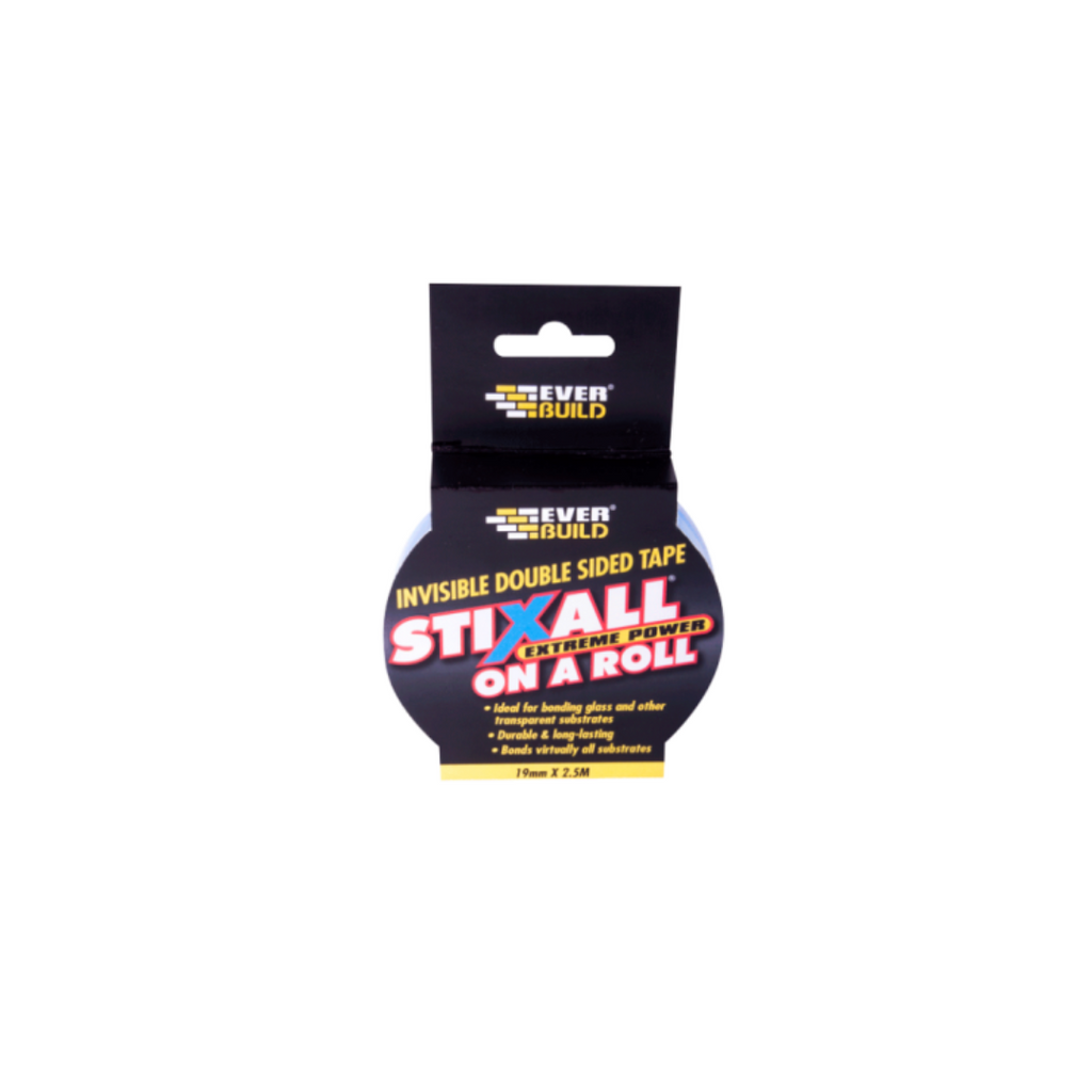 Everbuild Stixall Invisible Double Sided Tape on a Roll - 19mm x2.5m