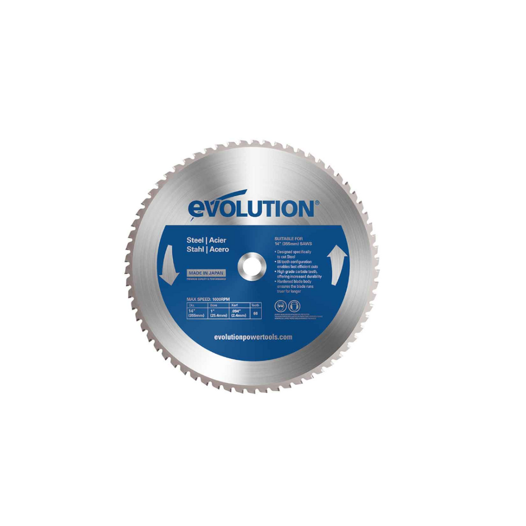 Evolution 355mm Mild Steel Cutting 66T Chop Saw Blade
