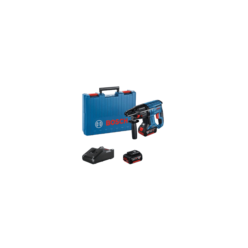 Bosch Professional GBH 18V-21 - Cordless Rotary Hammer (2 Batteries x4.0Ah, Charger) - Tool Source - Buy Tools and Hardware Online