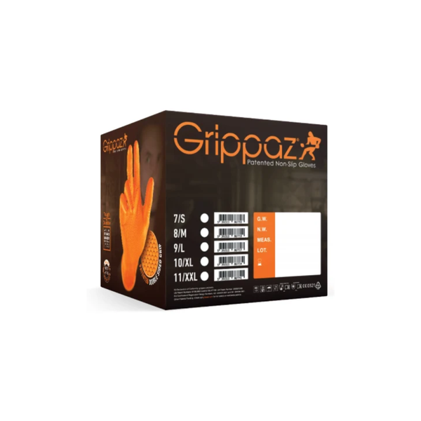 Grippaz Black Nitrile Fishscale Grip Disposable Gloves (50 Pack)