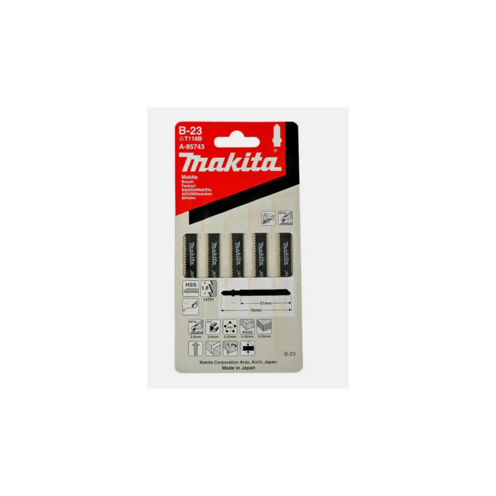 Makita B23 Jigsaw Blades Multi Material Cut A-85743 (5) packet