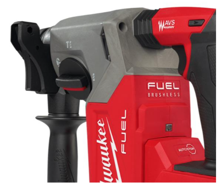 Milwaukee Fuel Brushless cordless hammer drill shown in a close-up product shot against a white background, featuring its signature red and gray body with black handle components.