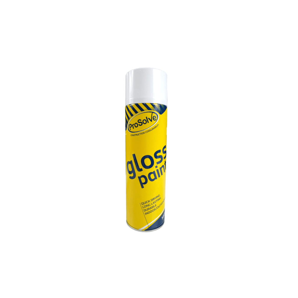PROSOLVE ALL PURPOSE ACRYLIC GLOSS PAINT AEROSOL 500ML WHITE - Tool Source - Buy Tools and Hardware Online