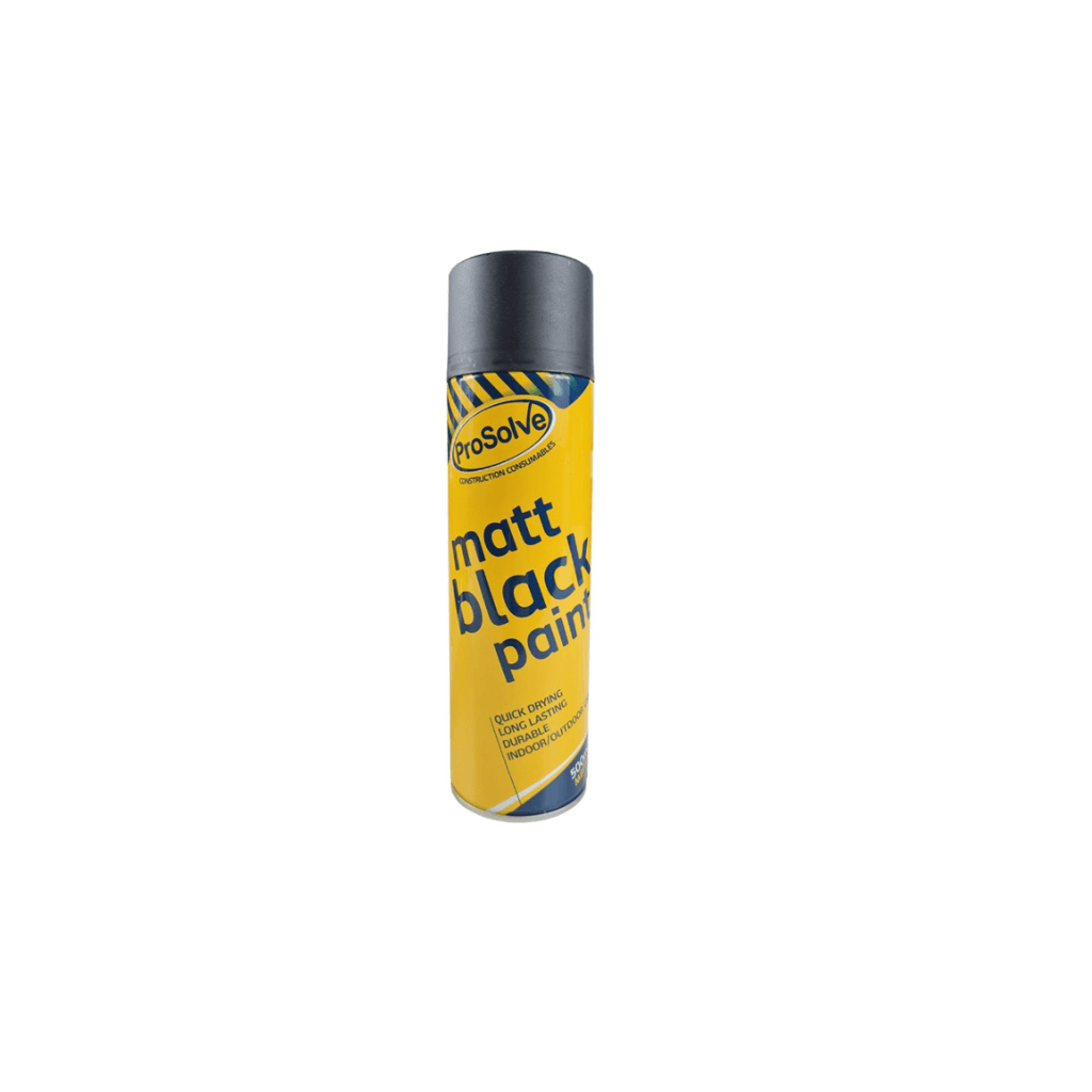 PROSOLVE ALL PURPOSE ACRYLIC MATT BLACK SPRAY 500ML - Tool Source - Buy Tools and Hardware Online