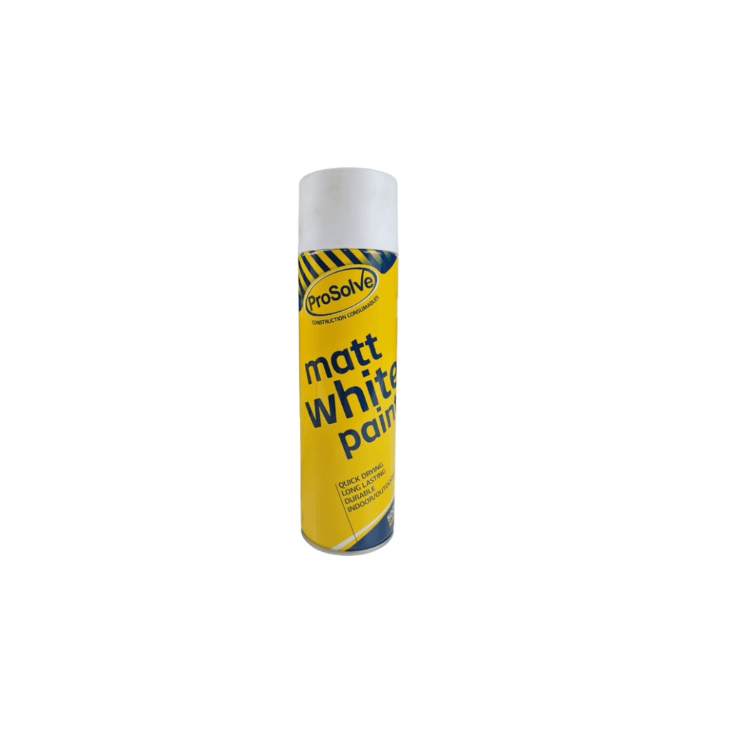 PROSOLVE ALL PURPOSE ACRYLIC MATT WHITE SPRAY 500ML - Tool Source - Buy Tools and Hardware Online