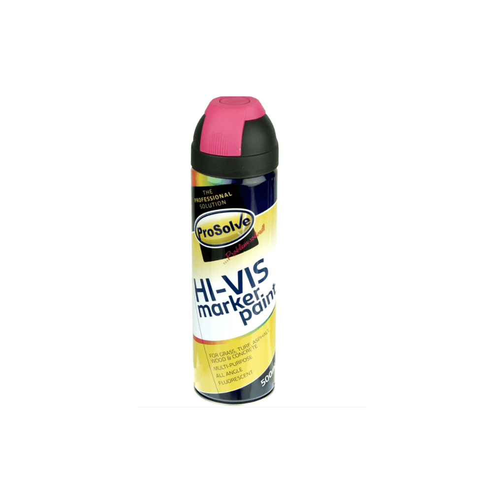 PROSOLVE HI-VIS PAINT AEROSOL 500ML FLUORESCENT PINK - Tool Source - Buy Tools and Hardware Online