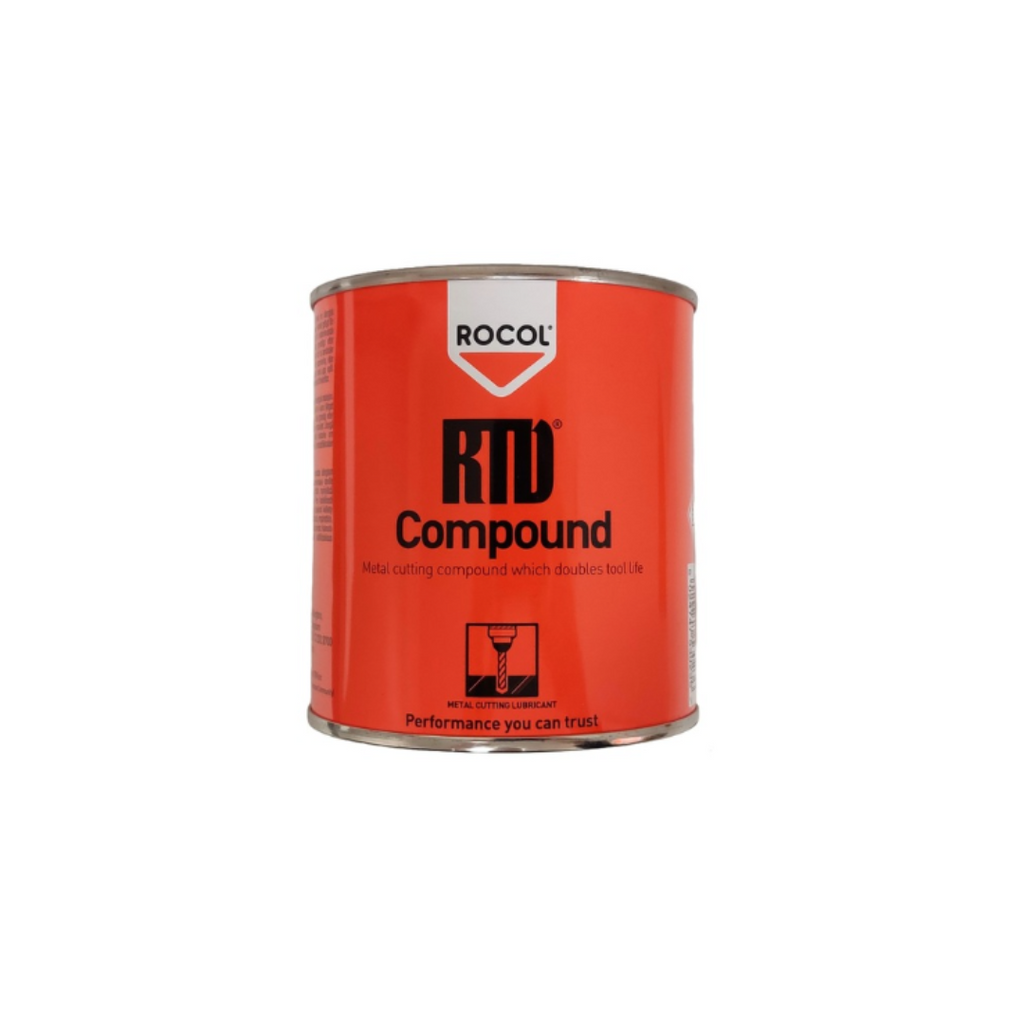 Red can of Rocol RTD Compound on a white background