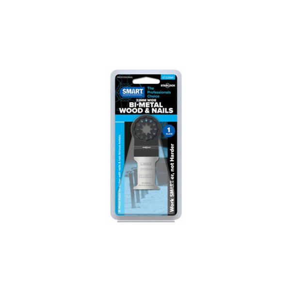 A packaged SMART brand bi-metal wood and nails driver bit set in clear plastic blister packaging on a white background.