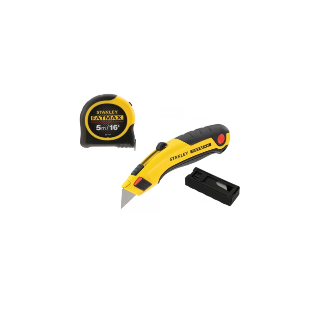 Stanley FatMax Triple Pack - 5m Tape, Retractable Knife &amp; Blades
