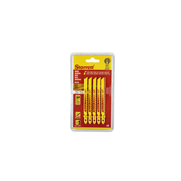 Starrett Wood Cutting Jigsaw Blades BU36-5 packet