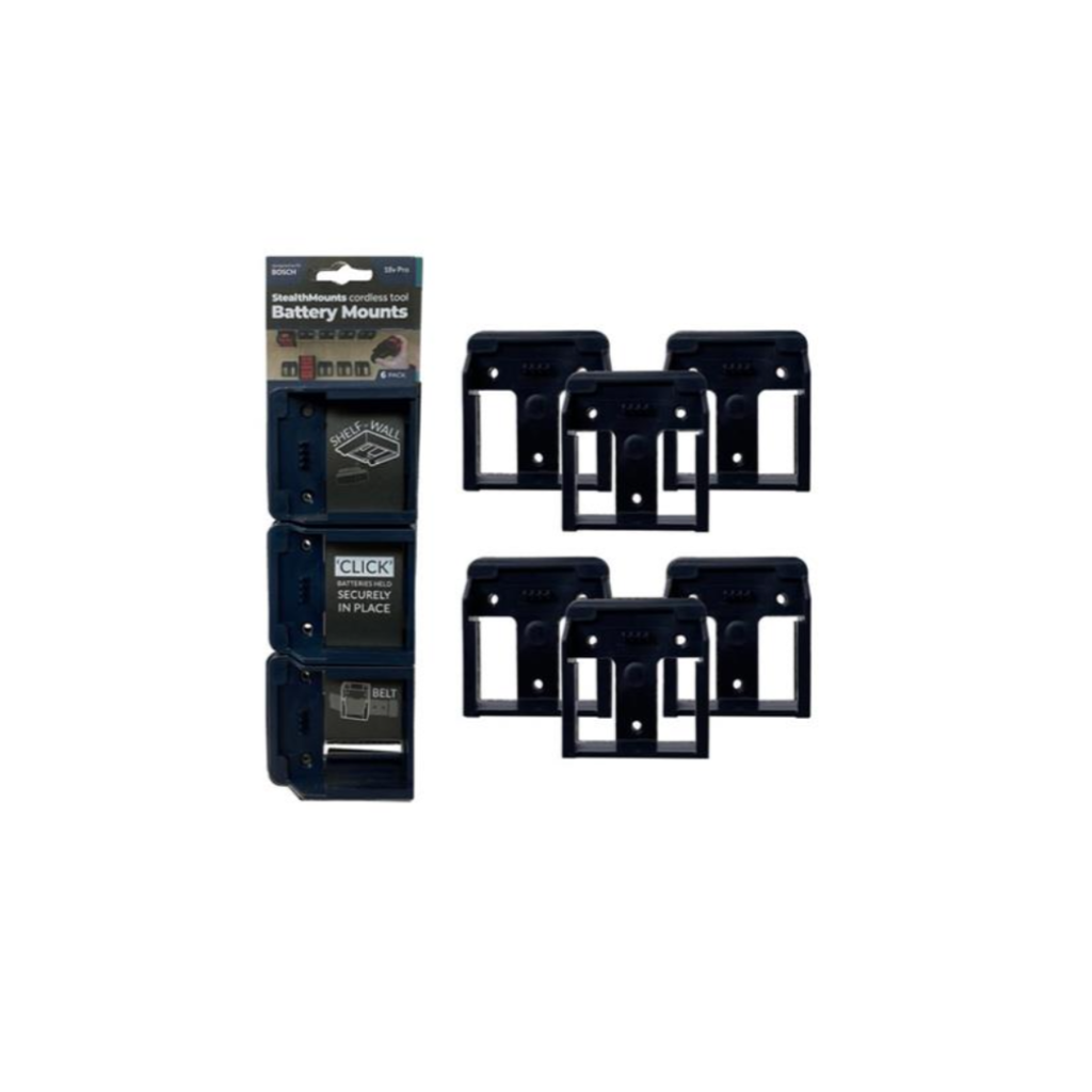Stealth Mounts Bosch 18v Battery Mounts (6 Pack) BM-BO18-BLU-6