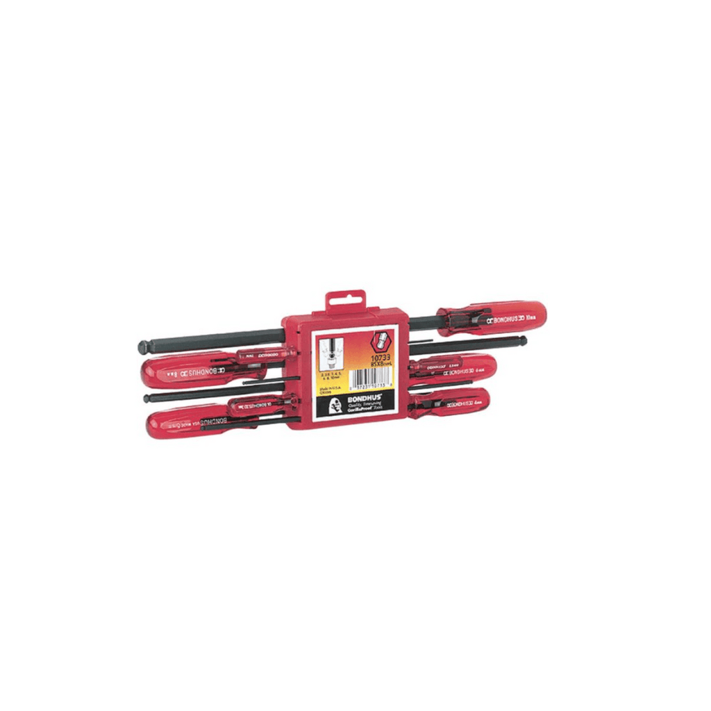Bondhus 10733 BSX8ML 8pc Ball End LONG Hex Screwdriver Set 2-10mm - Tool Source - Buy Tools and Hardware Online
