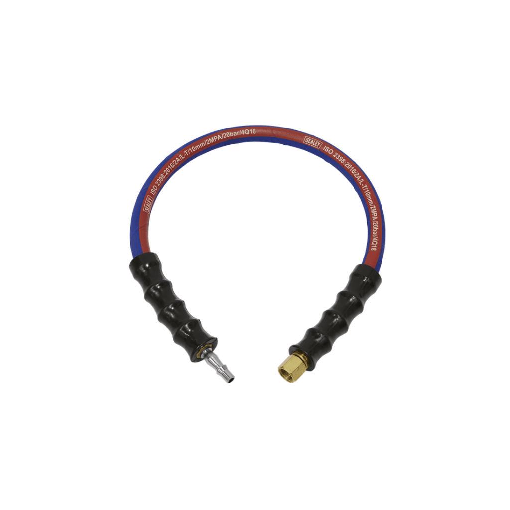 Sealey 600mm x Ø10mm Air Leader Hose with Tailpiece & 1/4"BSP Union - Tool Source - Buy Tools and Hardware Online