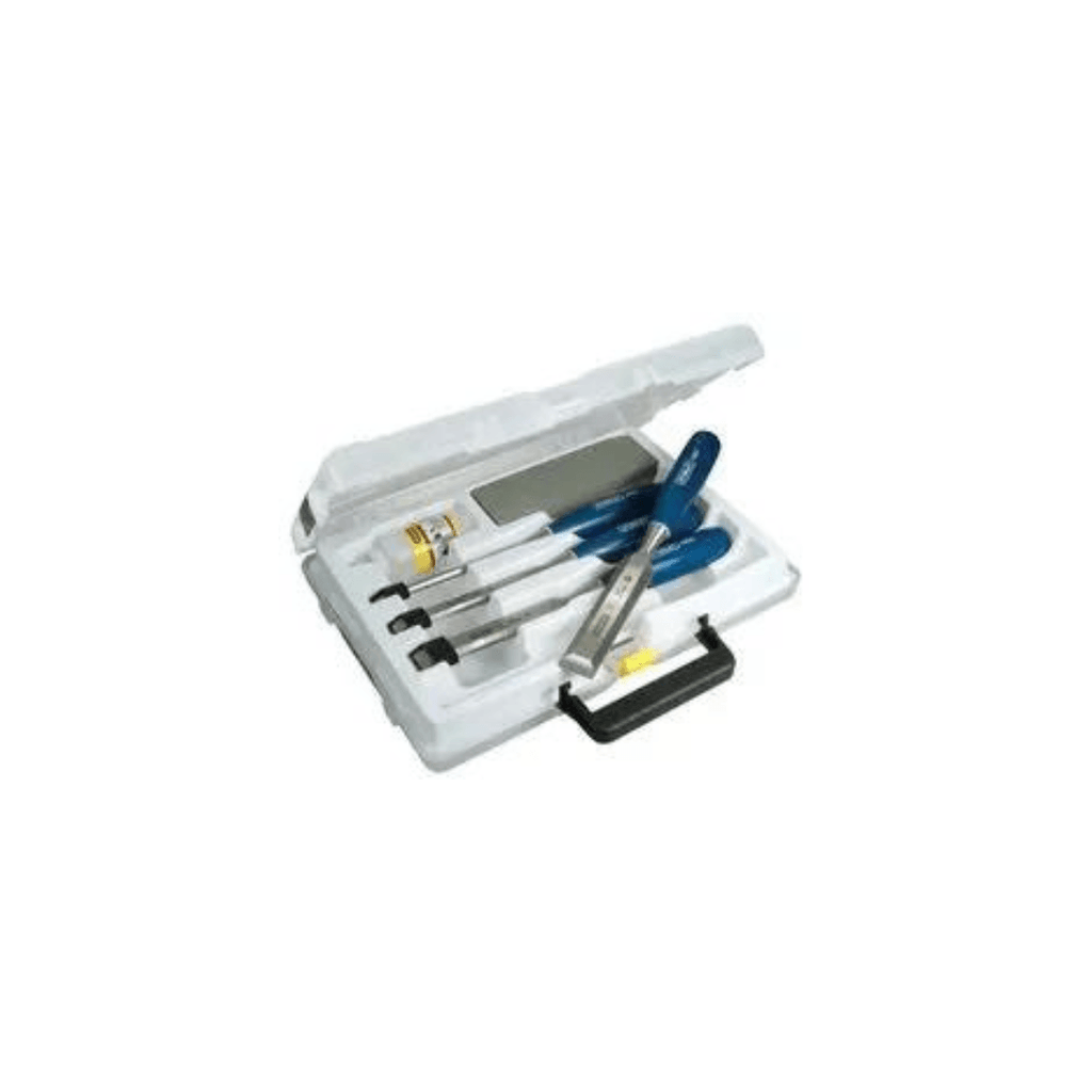 Stanley 0-16-130 5002 Bevel Edge Chisel Set of 4 & Oilstone - Tool Source - Buy Tools and Hardware Online