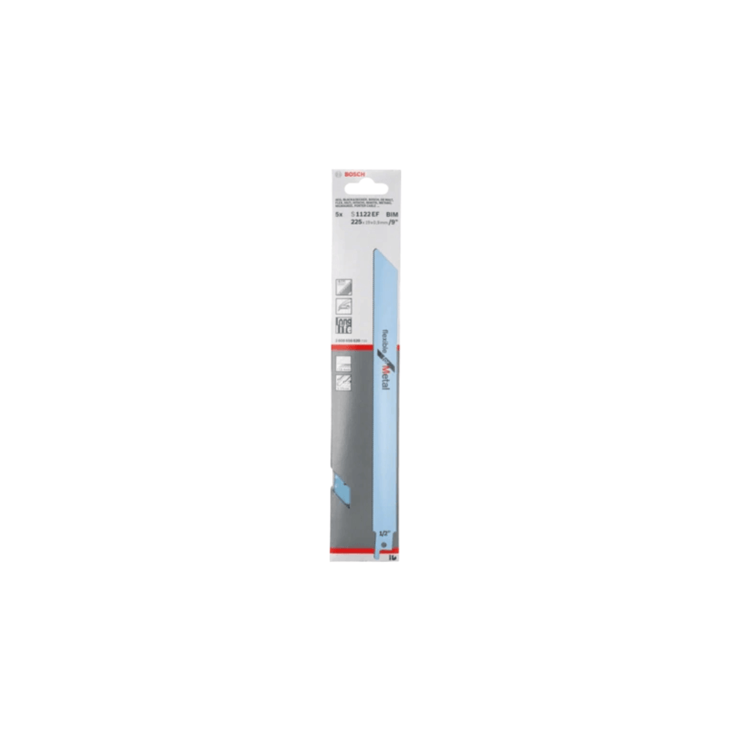 BOSCH S1122 EF FLEXIBLE FOR METAL RECIPROCATING SAW BLADE 225mm (Pack of 5) - Tool Source - Buy Tools and Hardware Online
