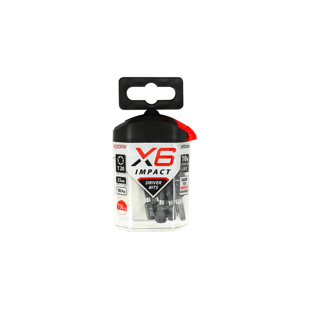 ADDAX X6 T20 X 25MM ADDAX X6 IMPACT SCREWDRIVER BIT (PACK OF 10) - Tool Source - Buy Tools and Hardware Online