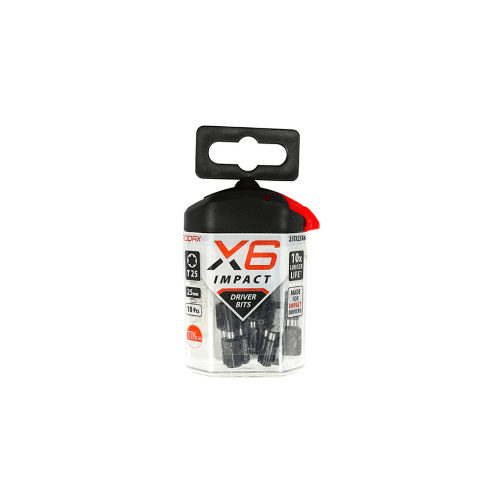 ADDAX X6 T25 X 25MM IMPACT SCREWDRIVER BIT (PACK OF 10) - Tool Source - Buy Tools and Hardware Online
