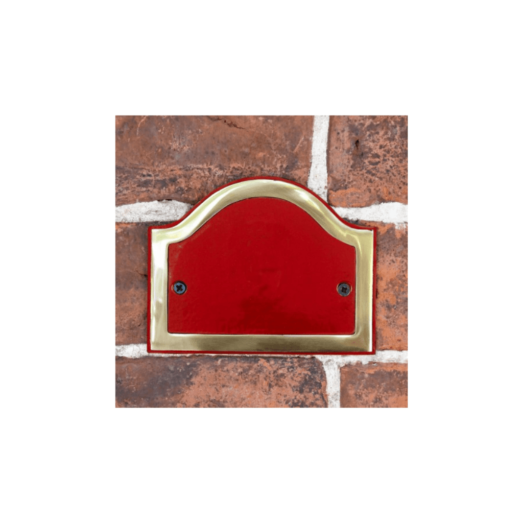 Black Country Metal Works Blank Arched House Number Plaque - Red & Chrome - Tool Source 