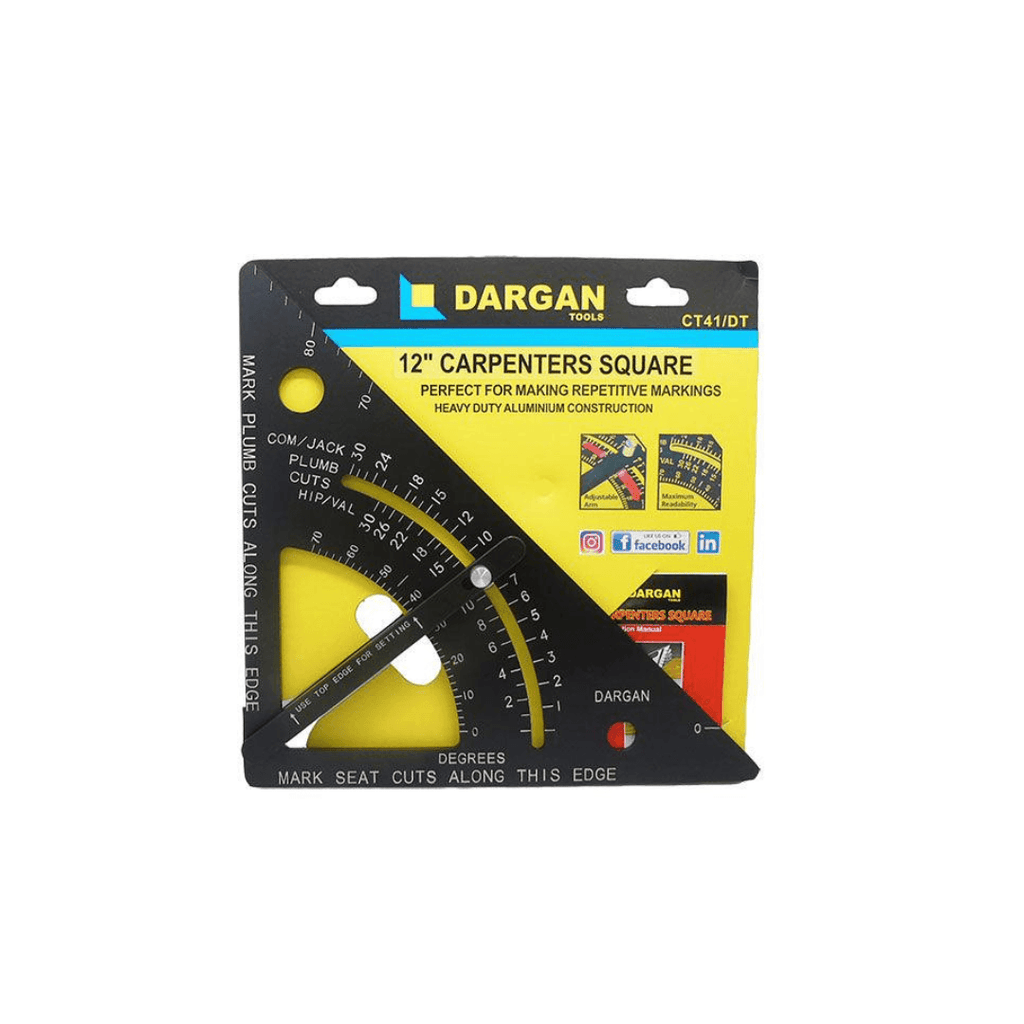 Dargan 12″ Carpenters Speed Square With Free Red Ted - Tool Source - Buy Tools and Hardware Online