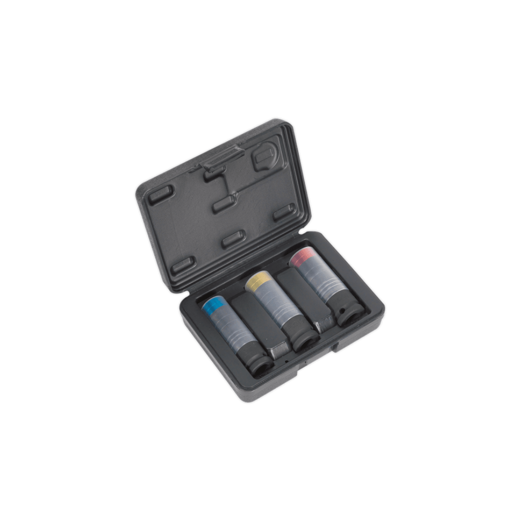 Sealey 3pc 1/2"Sq Drive Alloy Wheel Ultra-Power Impact Socket Set - Tool Source - Buy Tools and Hardware Online