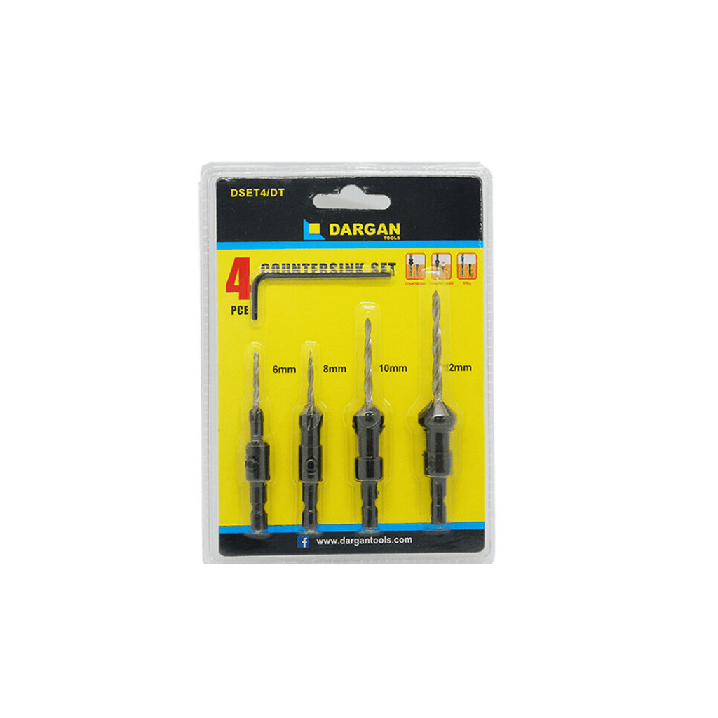 Dargan 4 pce Counter Sink Bit Set - Tool Source - Buy Tools and Hardware Online