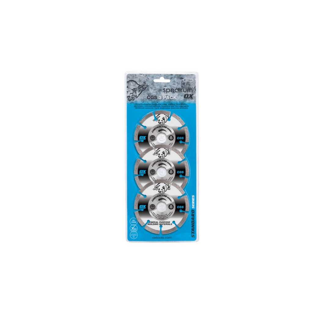 SPECTRUM CONTRACTOR CGS DIAMOND BLADE TRIPLE PACK 115/22.23MM - Tool Source - Buy Tools and Hardware Online