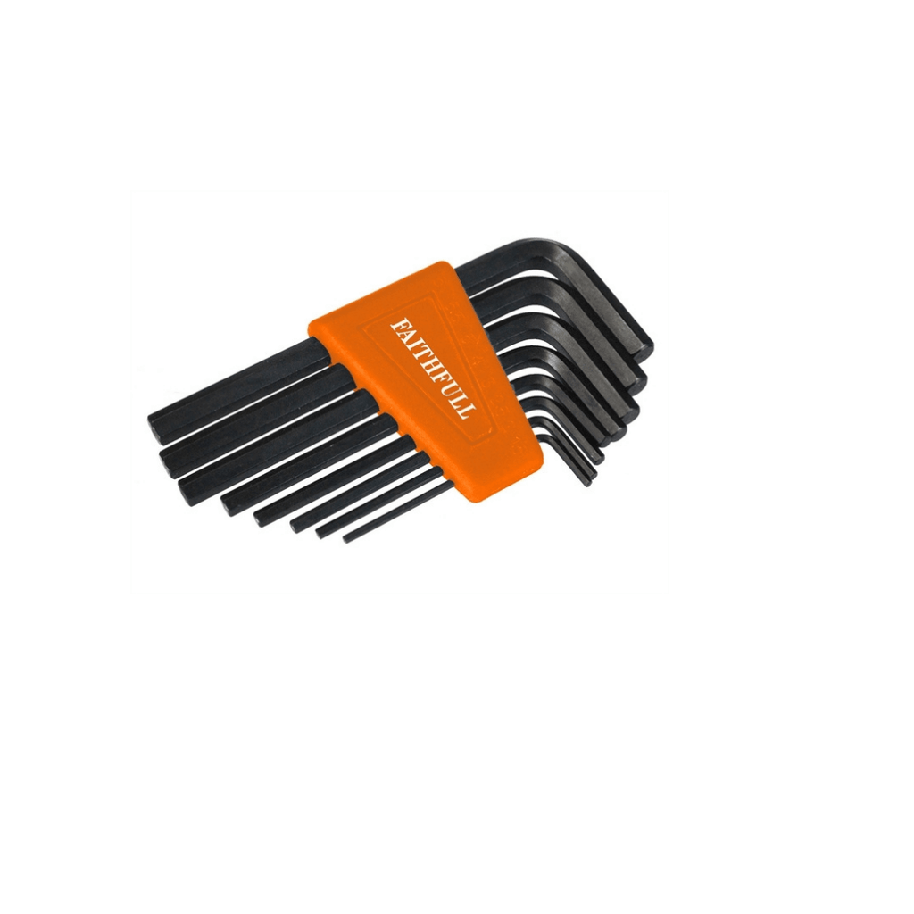 FAITHFULL FAIHKS8M HEXAGON SHORT ARM KEY SET OF 8 METRIC (1.5-6MM) - Tool Source - Buy Tools and Hardware Online